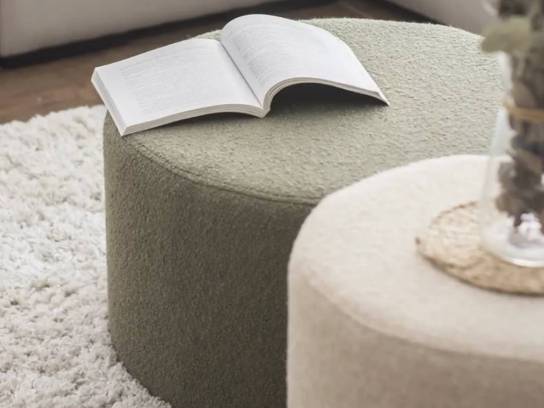 Puf bouclé redondo 60x34